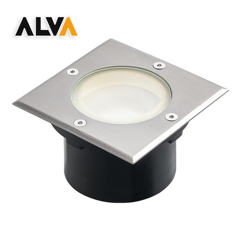 Square 110mm Stainless Steel Frame Inground Light with GU10 Socket CE Approved