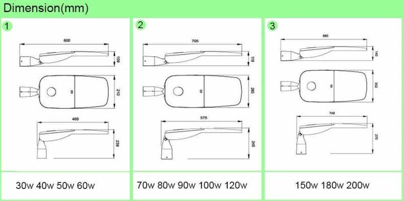 100W 120W 150W LED Street Light Outdoor