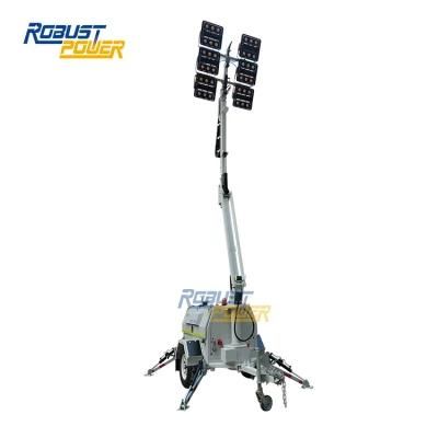 Diesel Generator Hydraulic Telescoping Folding Mast Towable Light Tower