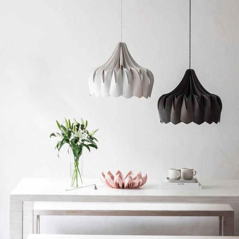 2022 Simple Foldable Large Home Decoration White Origami Paper Lamp Shade Pendant Light