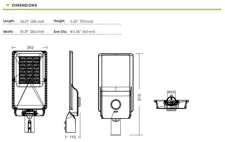 Factory IP66 Street Lights LED High Mast Lights Housing 150W 3000K-6000K