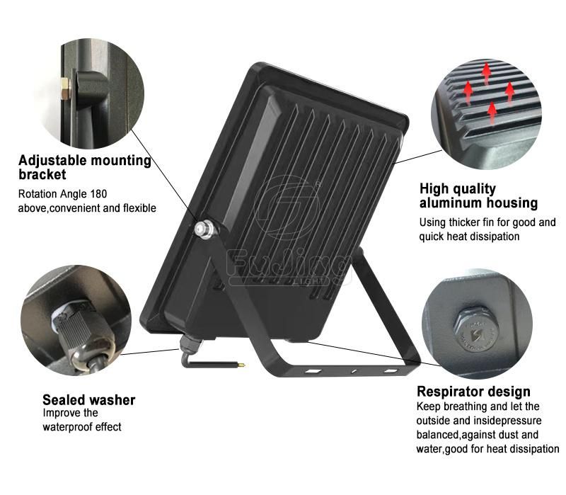Outdoor Building LED Project Light IP65 Waterproof All in One Solar Flood Light