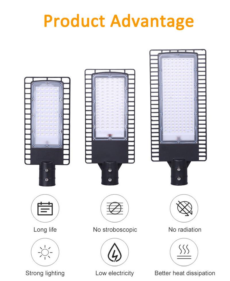 High Power Economical Waterproof Outdoor SMD Lens Sensor IP65 20W 30W 50W 100W 150W 200W 250W LED Street Light