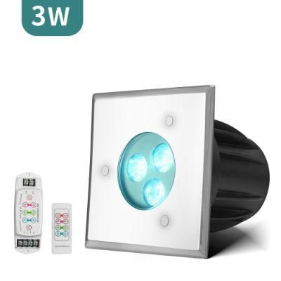 3W Square DC24V IP68 Structure Waterproof Mini LED Landscape Lights Inground Light