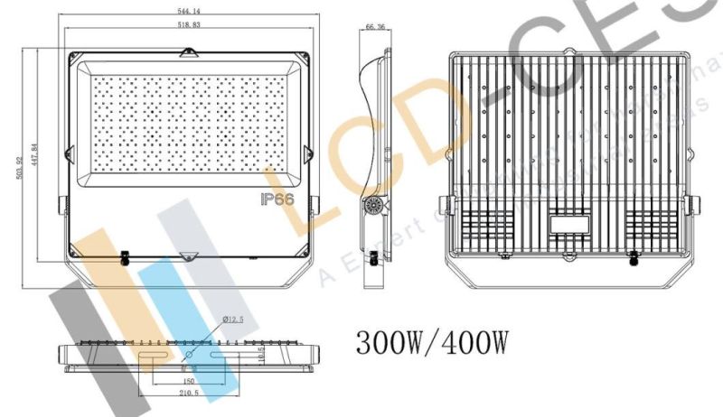 Modular LED Floodlight 500W 600W 800W 1000W Module-4 Outdoor Security Flood Light IP68 Waterproof Road Flood Lamps Public Large Area Site Flood Lights (80CRI)