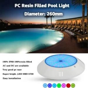 2020 Super Hot 18W AC W/C White PC Resin Filled Wall Mounted Waterproof Pool Lighting with Edison Chips