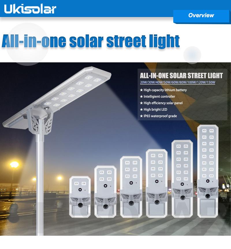 Mono Solar Panel All-in-One Lighting Solar Outdoor LED Street Light