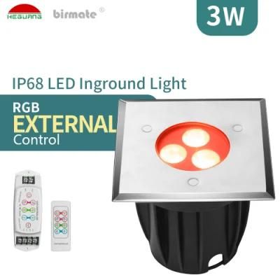 3W DC24V IP68 Structure Waterproof LED Landscape Lights Recessed LED Inground Light