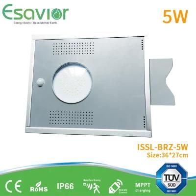 25 Years Lifespan 5W All in One LED Solar Street Light Solar Garden Wall Lamp