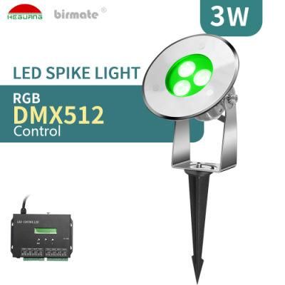 3W RGB DMX512 Control SS316L Stainless Steel Park Lawn Light