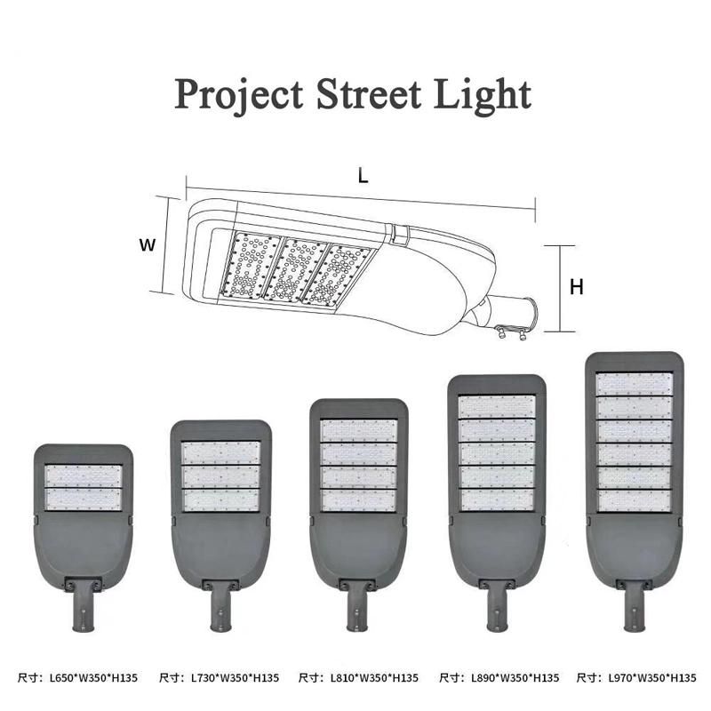 Factory Manufacturer Bridgelux Waterproof Road Security Lighting IP66 Outdoor 100W 150W 200W 250W 300W LED Streetlight