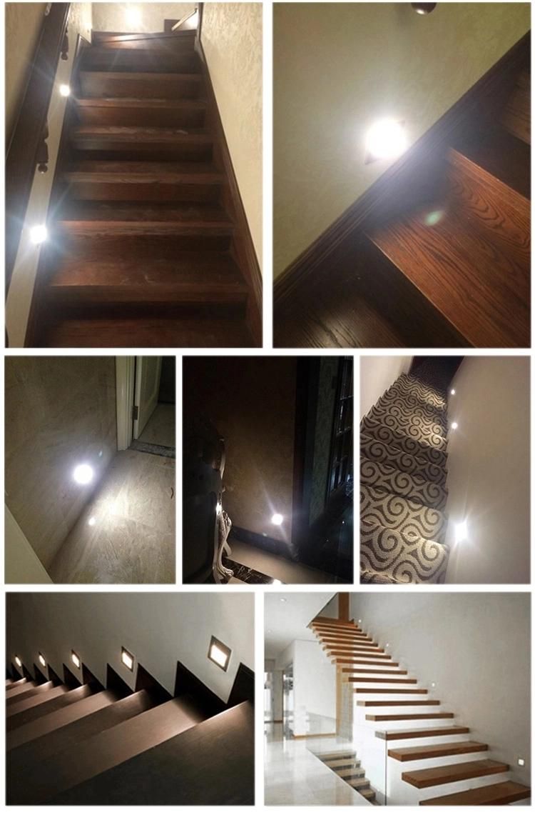 Indoor Motion-Sensing LED Stair Light AC85V-265V 4colors LED Stair Wall Light and CE Certification Recessed Stair Step Light