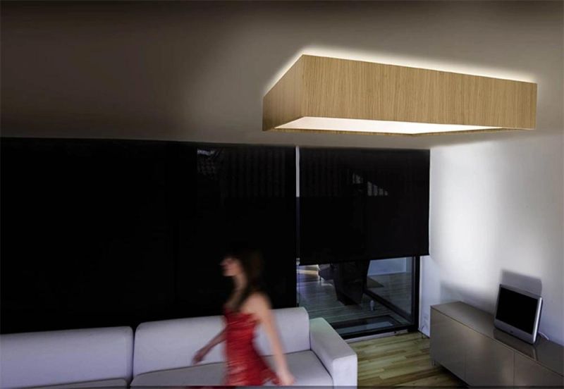 Quadrat C Modern LED Hotel Indoor Lighting Acrylic Wooden Ceiling Lamp Living Room LED Ceiling Light