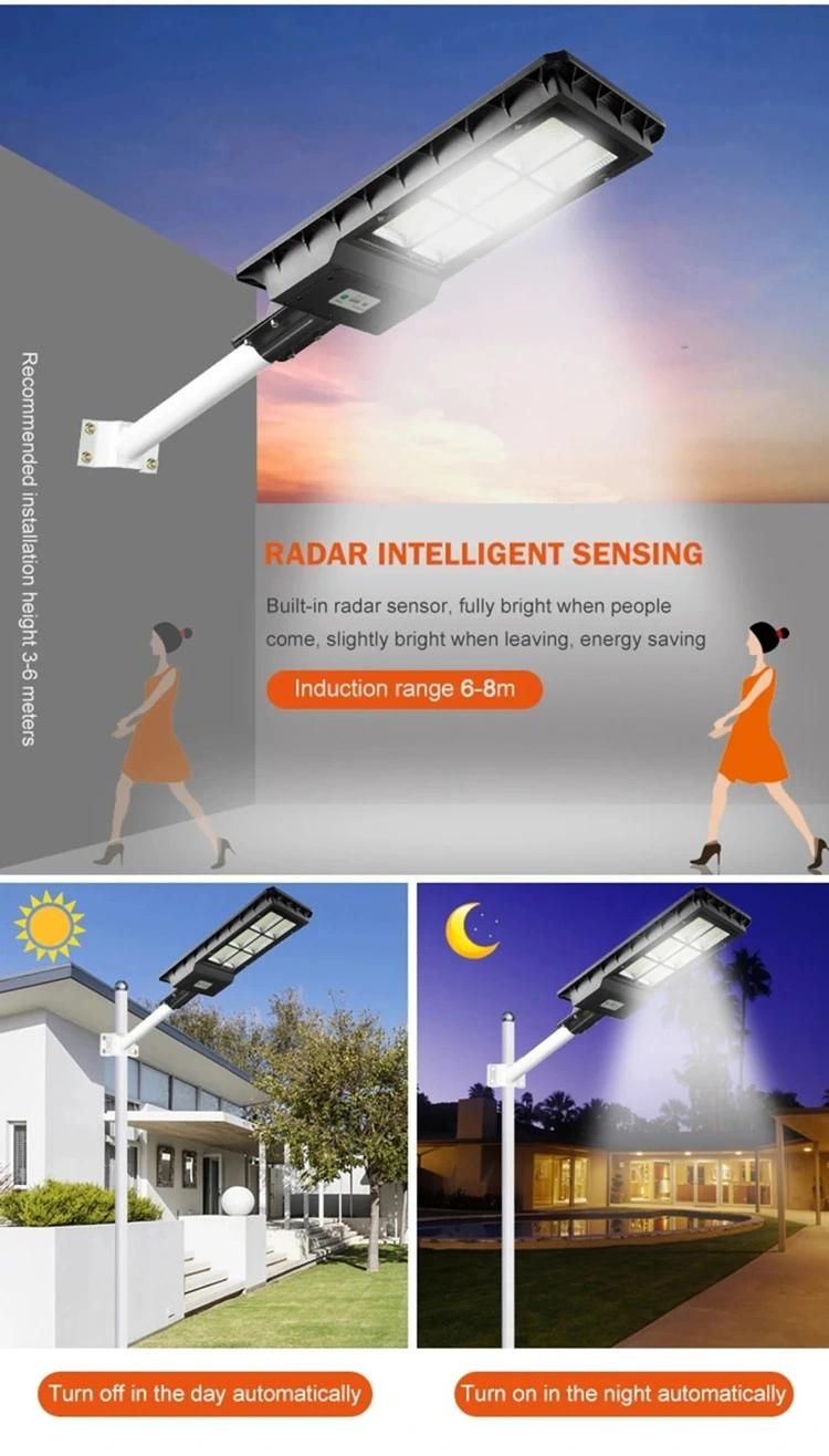 Time Control or Radar Sensor High Quality 200W Solar Power Street LED Light