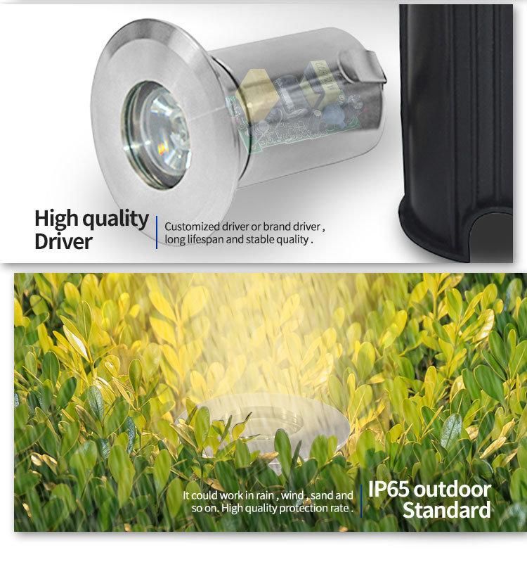 C110V 220V Buried Lumiere Underground Lamp Warmwhite 3W in Ground LED Inground Light