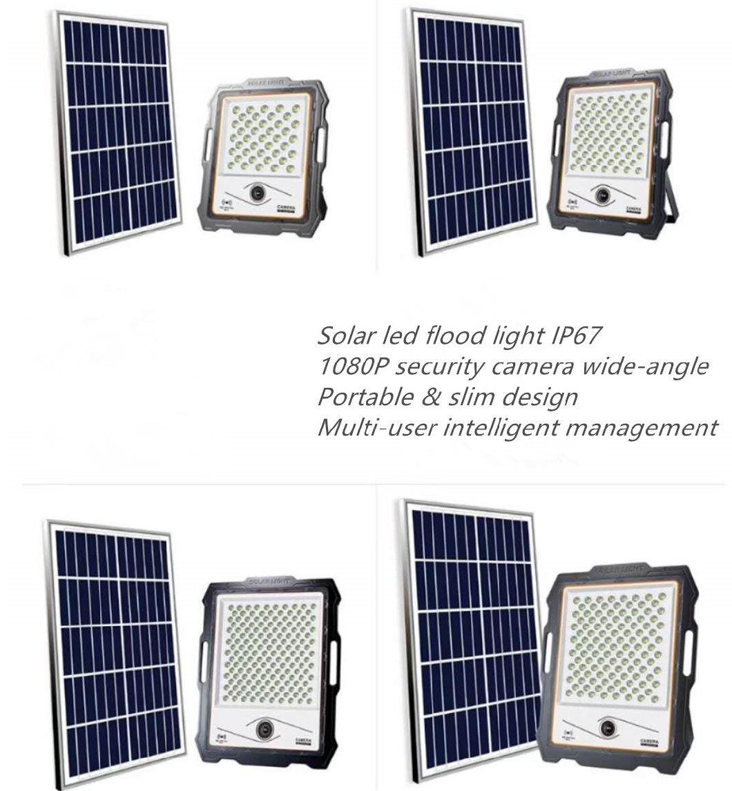 Multi-User Intelligent Management IP67 LED SMD 1080P Security Camera Radar Sensor Solar 100W  LED Camera Lights