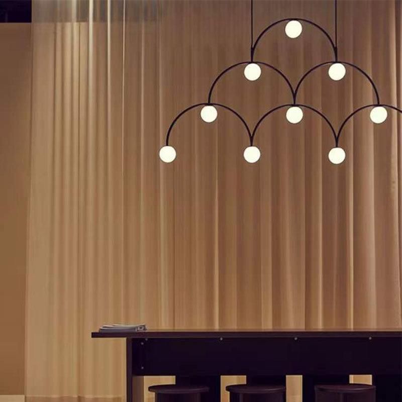 2022 Modern Geometric Line Chandelier Nordic Iron Art Lamps Postmodern Simple Stylist Pendant Light