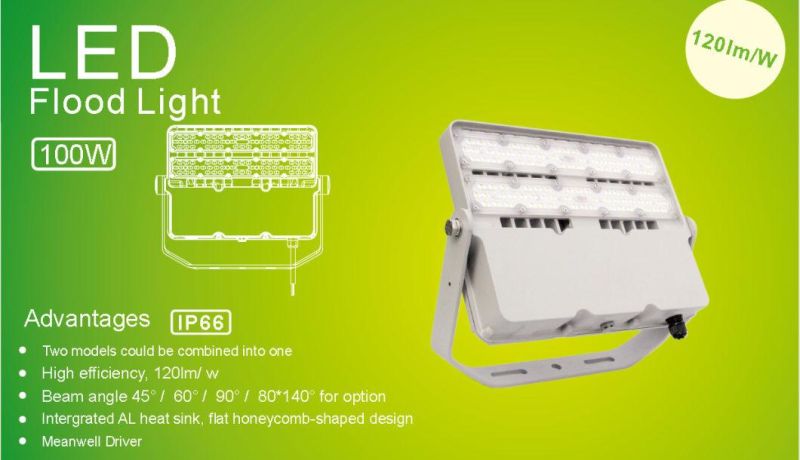 100W LED Outdoor Flood Light Fixtures with 5 Years Warranty