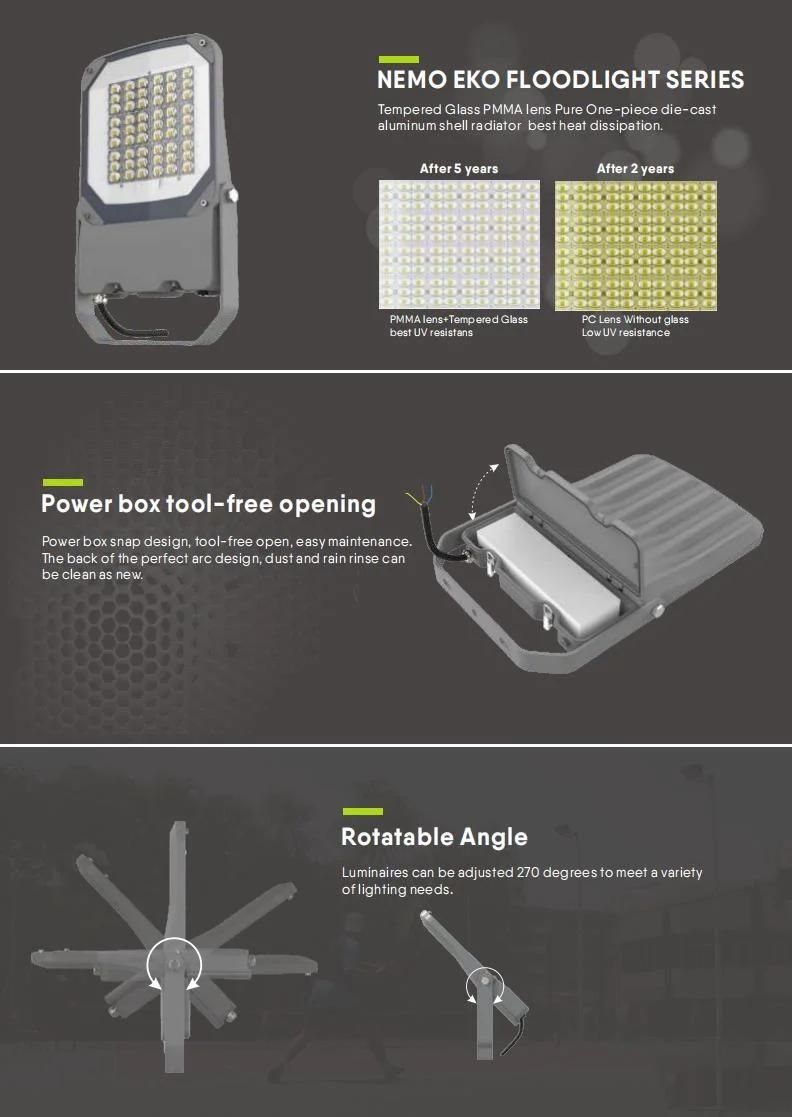 Newest Design High Quality 5 Years Warranty LED Outdoor Flood Lights 100W