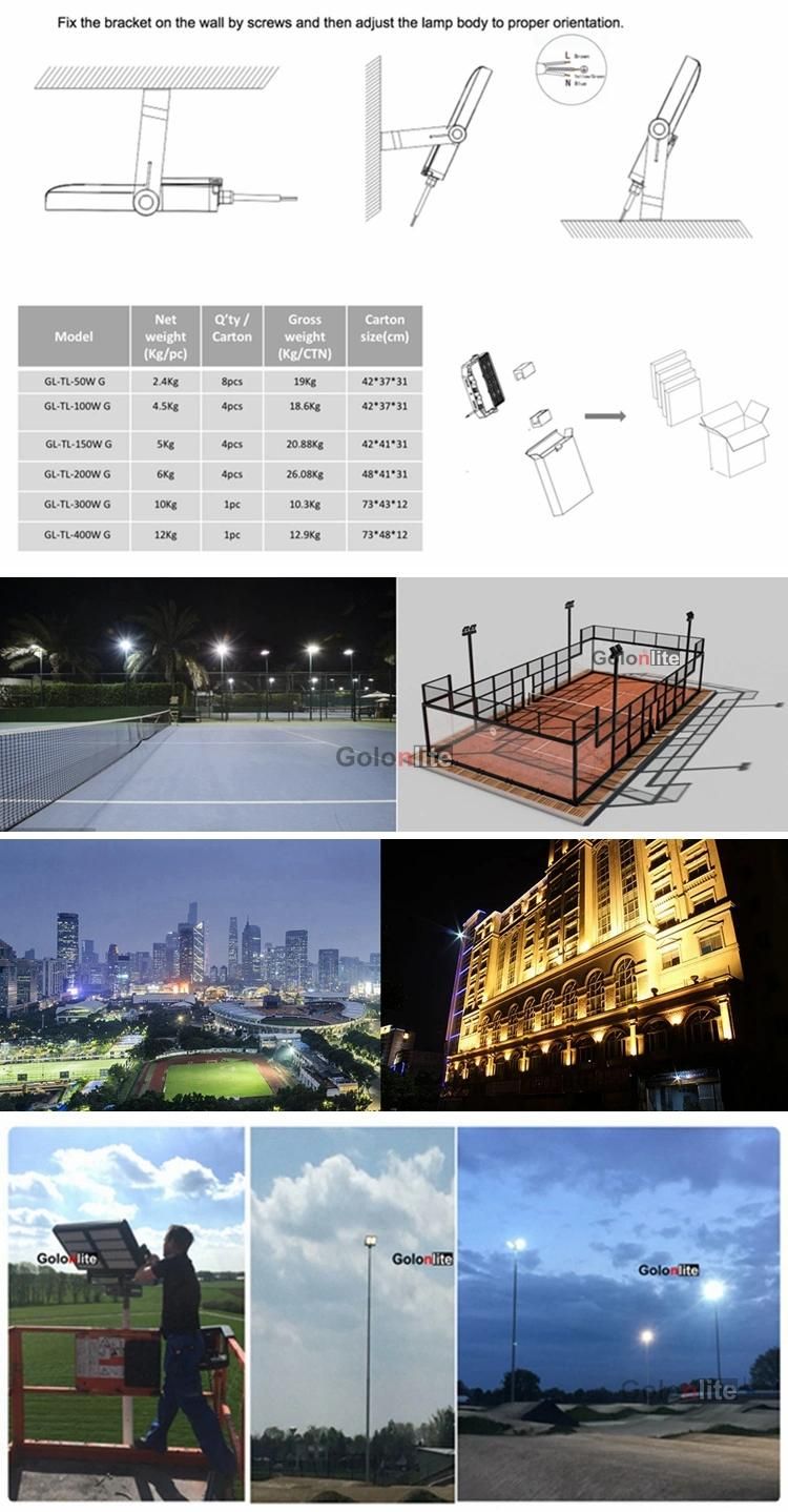 50W 100W 150W 400W 200W 250W Outdoor LED Spotlight