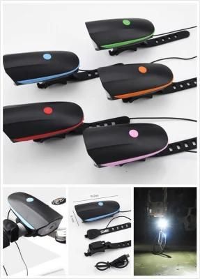 Color with Horn USB Rechargeable Bike LED Light