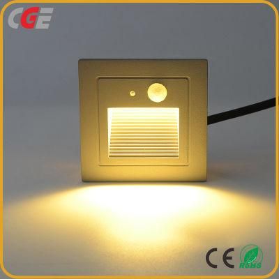 LED Wall Light Waterproof Outdoor LED Recessed Stair Step Lamp 3000K 6000K AC85-265V with PIR Sensor