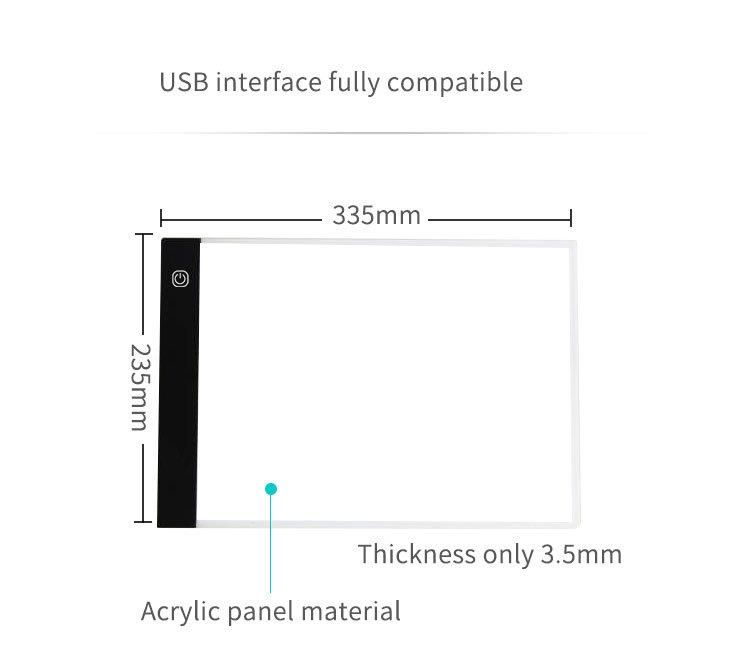 2021 Artist A4 Slim Stencil Light Board Magnetic Adjustable Dimming Drawing Sketching Writing LED Tracing Pad