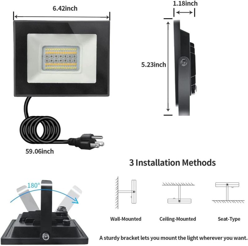 Projecteur Solaire 800W Waterproof All Diecast Aluminum Garden Outdoor RGB Solar Flood Lights