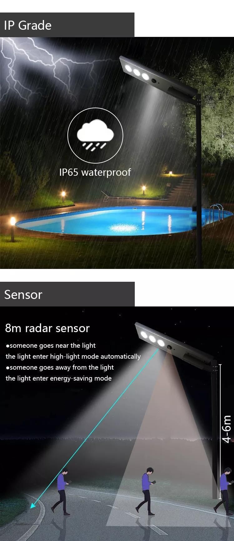 Solar Street Light 2835 SMD Light Intelligent Decoration Outdoor Solar Lights with Sensor