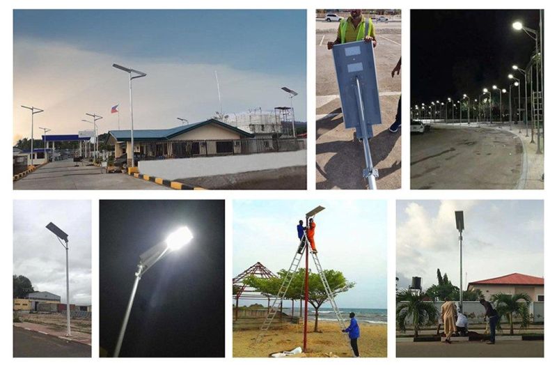 Outdoor Integrated Renewable Energy LED Solar Street Light with Motion Sensor 40W 50W 60W Lithium Battery Lamp