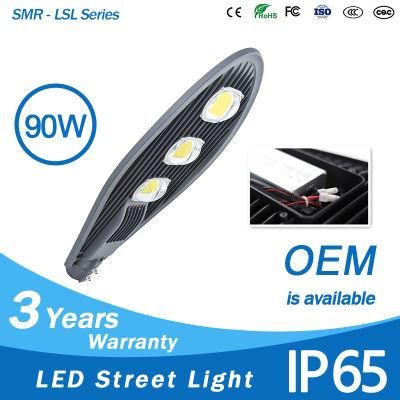 AC85-265V IP65 Outdoor COB 90W LED Street Light for Road Lighting