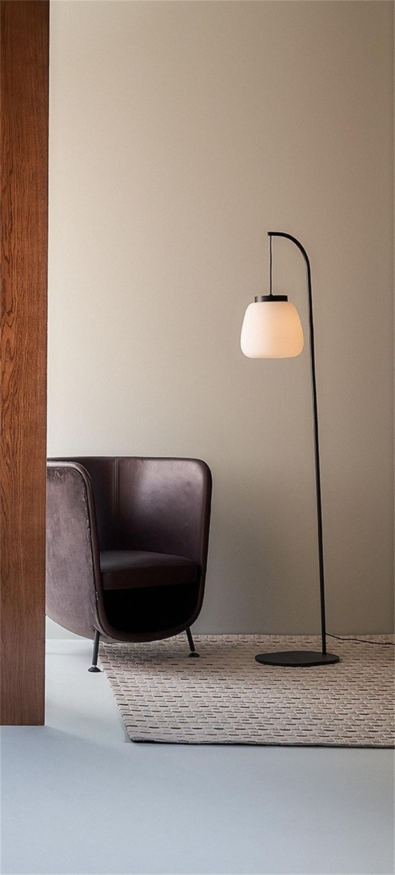 Misko F Dropshiping Decorative Portable Bed Side Reading Wood Base Matte Black Floor Lamp
