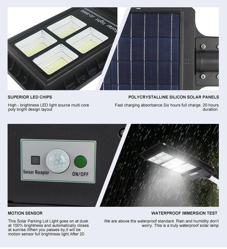 New Design Road Streetlight SMD IP65 Waterproof 100W 300W 500W All in One LED Solar Street Light