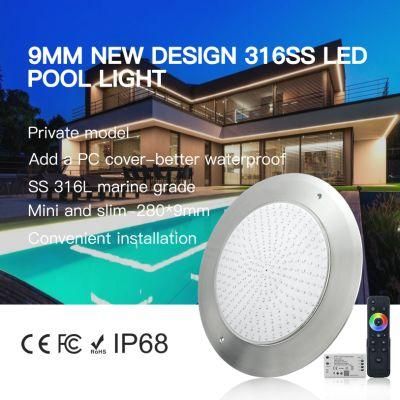 Ultra Thin 8mm Thickness 18W 24W 35W RGB WiFi Control Underwater Light LED Swimming Pool Light