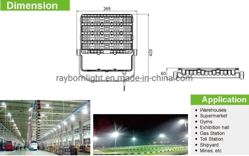 5 Years Warranty 200W LED Flood Light for Tennis Court Parking Lot Garden Park Road Tunnel Lamp