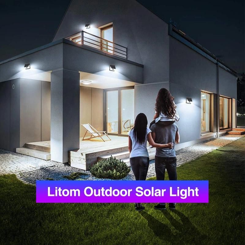LED Solar Power Wall Mount Light Yard Garden Fence Landscape Lamp Outdoor