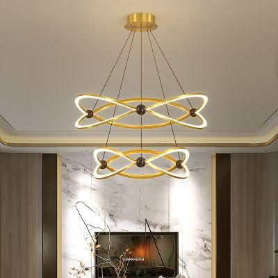 2022 Chain Dimmable Modern Luxury Aluminum Ceiling Crystal LED Contemporary Pendant Lights