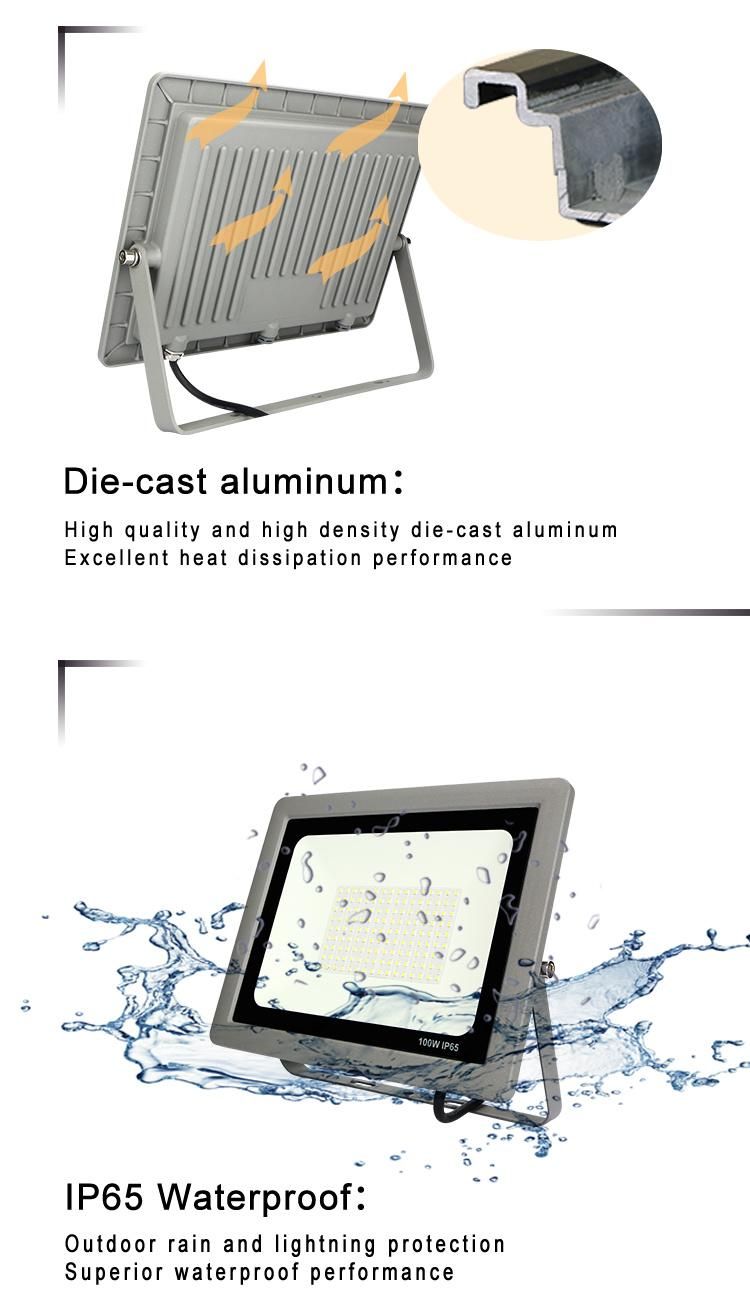 New Design High Quality Lighting Waterproof Wet Location 10W 20W 30W 50W 100W 150W 200W 300W Light Reflector LED Flood Light Outdoor