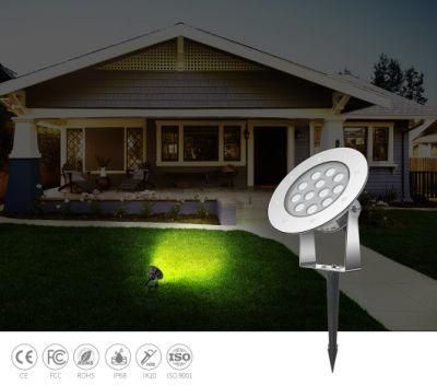IP68 Structure Waterproof 24V 9W RGB External Control Outdoor LED Spike Light