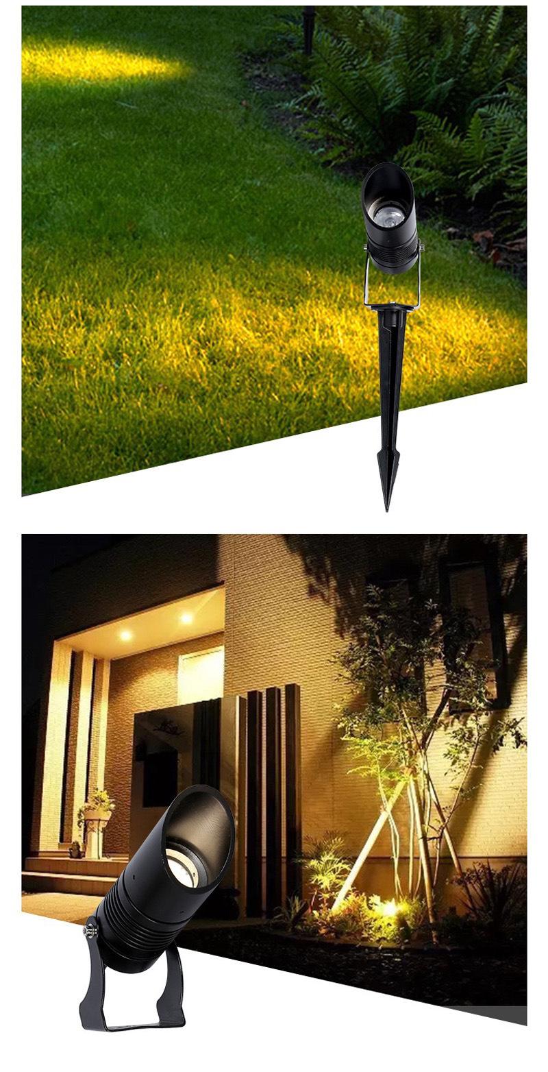 New Simple Morden Best Selling IP65 Aluminum Garden Decoration LED Spike Light 3W 5W 7W Waterproof