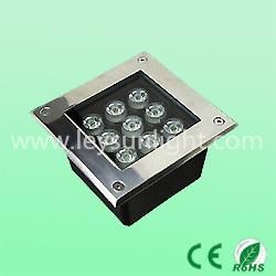 IP67 Stainless Steel DC24V Square Colorful LED Underground Step Light 9W