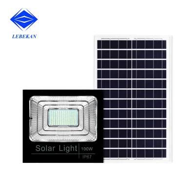 Lebekan High Power 25W 100W 200W Outdoor Reflector Solar LED Floodlight IP65 Solar Flood LED Light