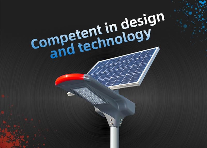 50W 60W 70W 80W 100W 200W 300W Outdoor Mobile APP Control Die-Cast Aluminum Split-up Solar Street Light with Pole