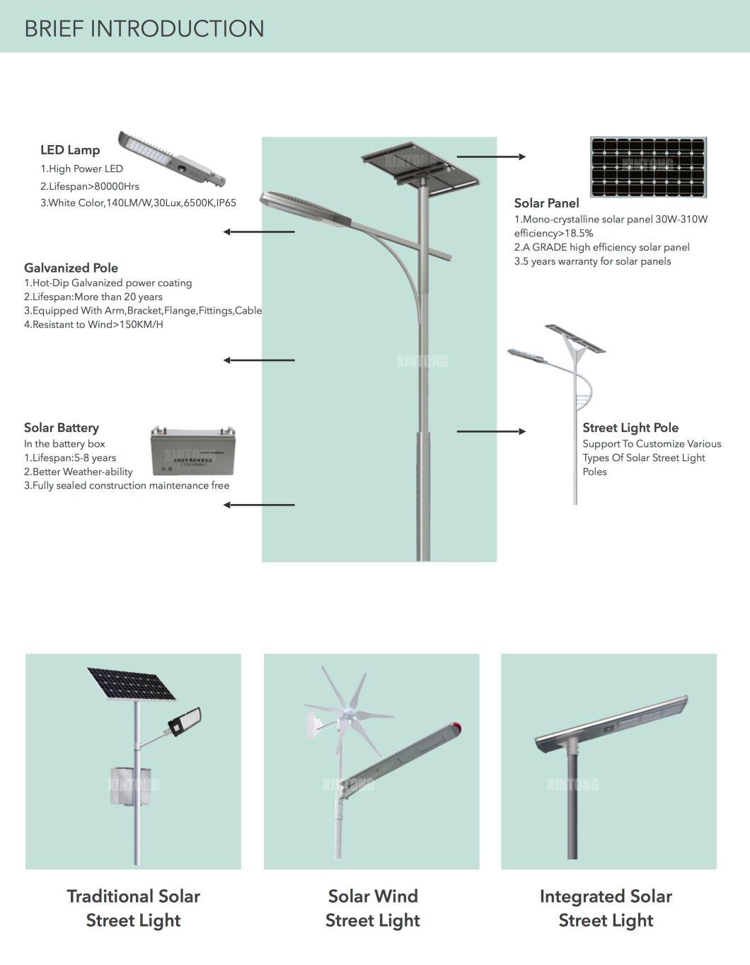 Outdoor LED Solar Street Light Manufacturer 30W 40W 50W 60W 80W