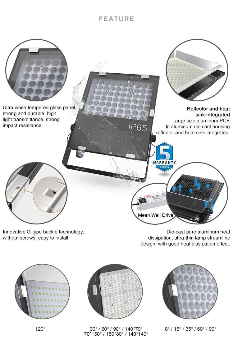 50W 100W 150W 200W IP65 Waterproof Outdoor Solar Powered LED Flood Light