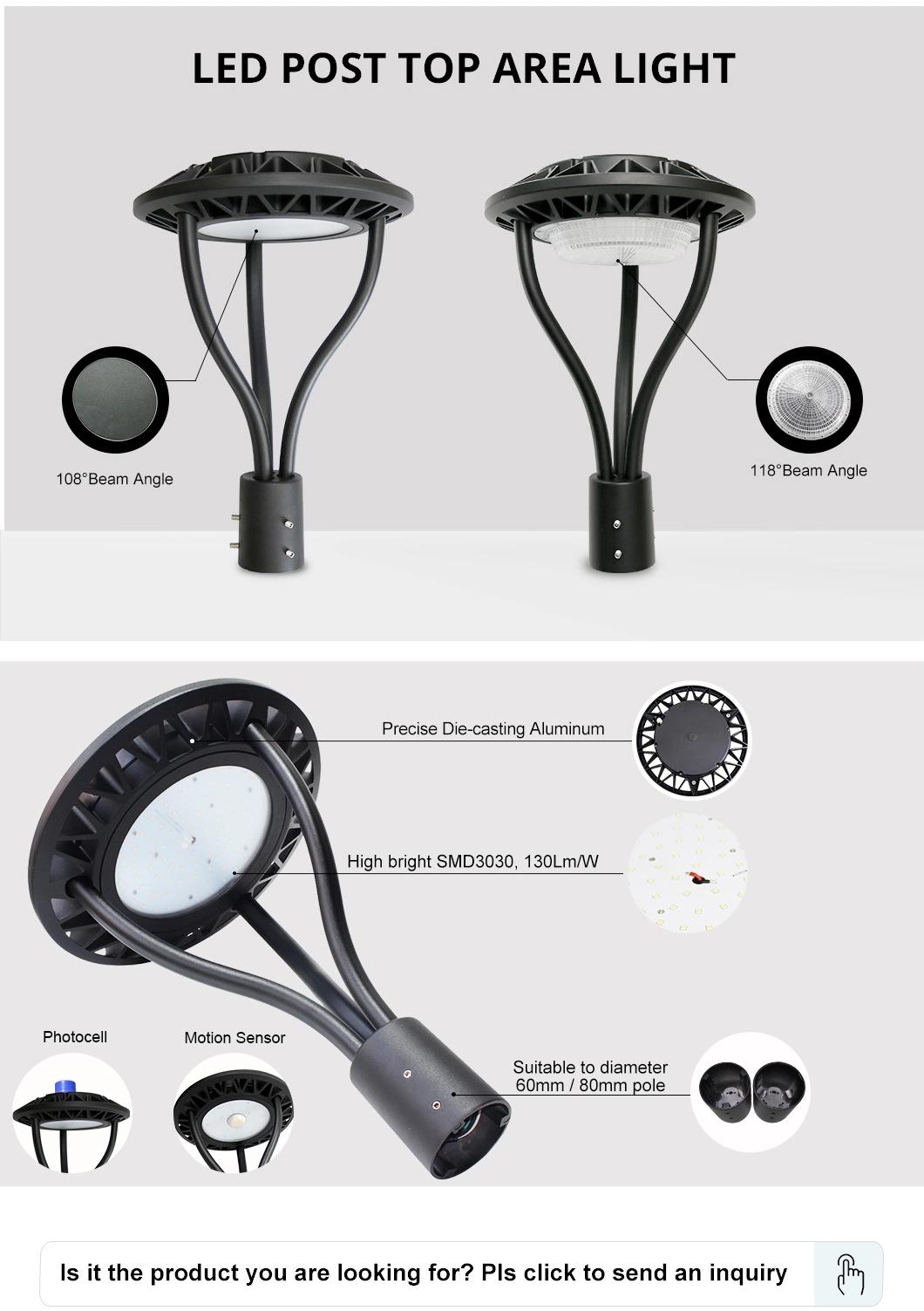 Post Top LED Light 130lm/W High Lumen High Performance 100W 60W Outdoor LED Light for Garden