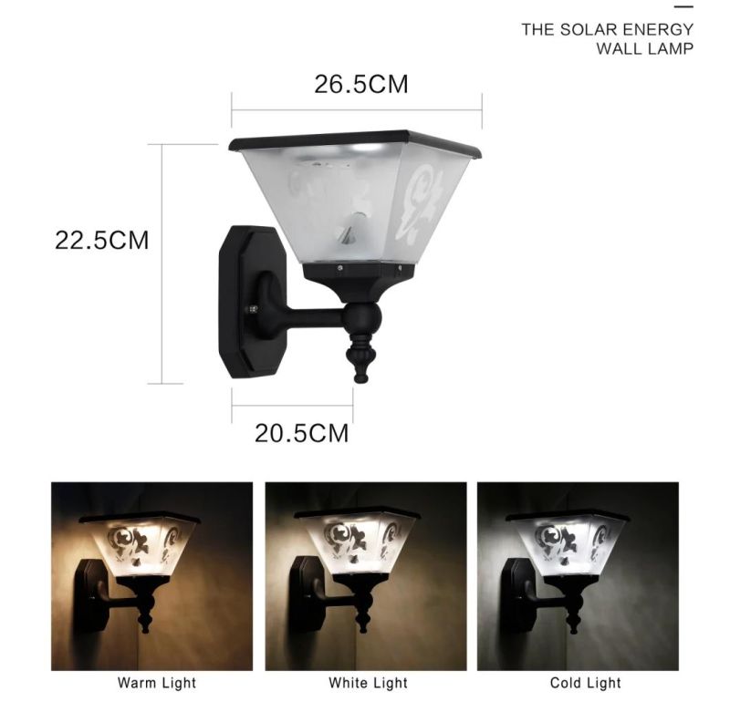 3W Outdoor IP65 Garden Lantern CE Solar LED Wall Light