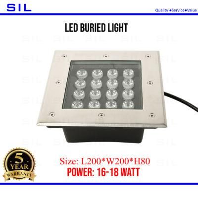 18W Square Buried Landscape Outdoor Garden DMX512 IP65 RGB White Inground Recessed RGBW LED Underground Light