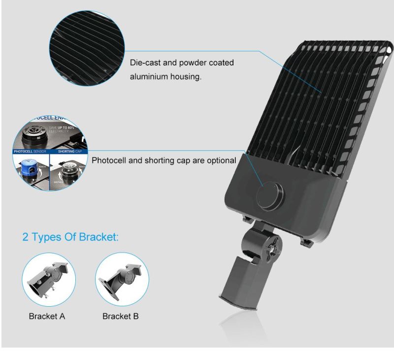 Commercial LED Shoebox Lights New Design 140lm/W 100W 150W 200W 240W 300W LED Parking Lot Lighting LED Area Light