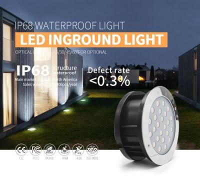 6500K Warm White IP68 Structure Waterproof 316L Stainless Steel LED Ground Light